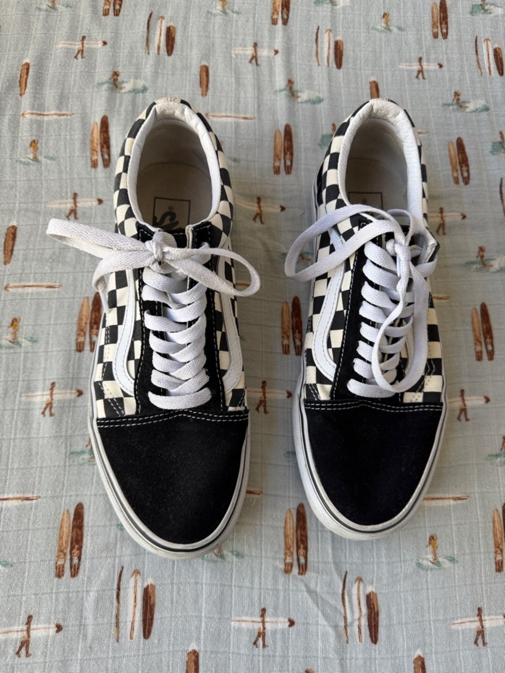 Vans Old School Checkerboard Shoe - Black/White Mens 8.5 Women’s 10